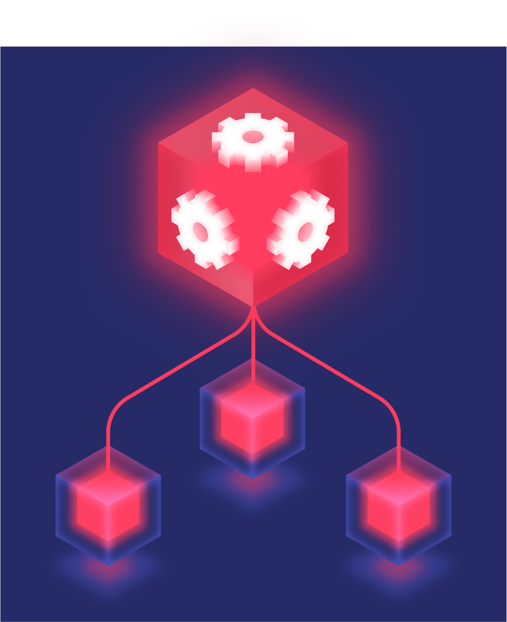 Cube pointing into Other Cubes